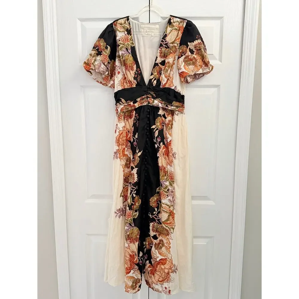 Anthropologie Katerina Floral Button-Front Dress Small - Picture 3 of 5